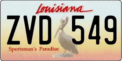 LA license plate ZVD549