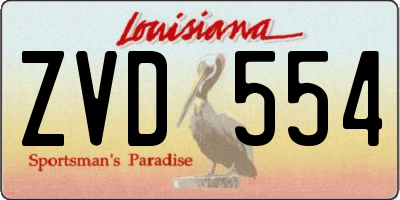 LA license plate ZVD554