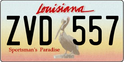 LA license plate ZVD557