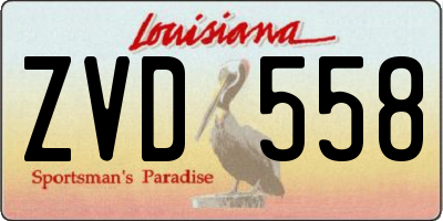 LA license plate ZVD558