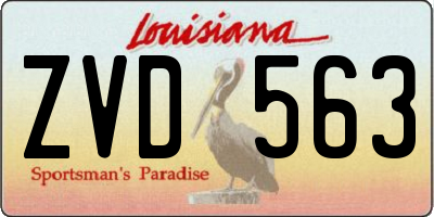LA license plate ZVD563
