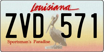 LA license plate ZVD571