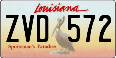 LA license plate ZVD572