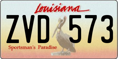 LA license plate ZVD573