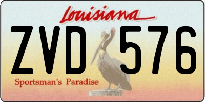 LA license plate ZVD576