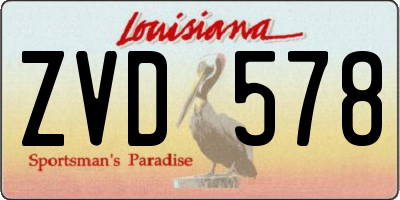 LA license plate ZVD578