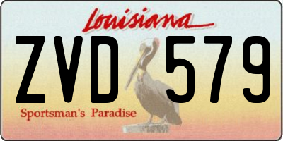 LA license plate ZVD579