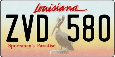 LA license plate ZVD580