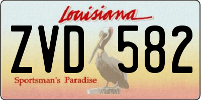 LA license plate ZVD582