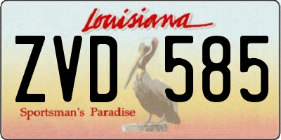 LA license plate ZVD585