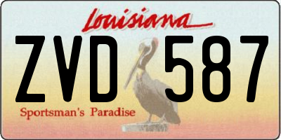 LA license plate ZVD587