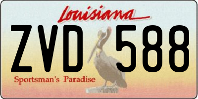 LA license plate ZVD588