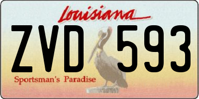 LA license plate ZVD593