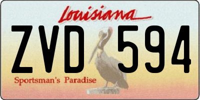 LA license plate ZVD594