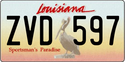 LA license plate ZVD597