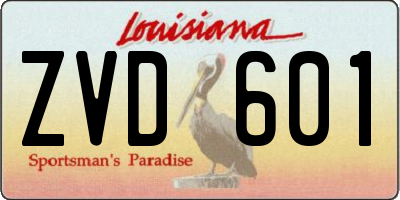 LA license plate ZVD601