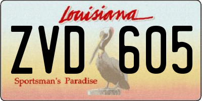 LA license plate ZVD605