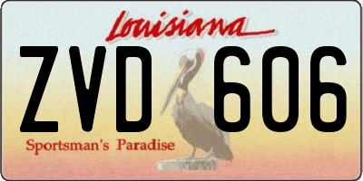 LA license plate ZVD606