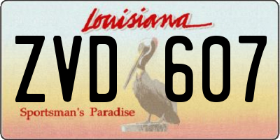 LA license plate ZVD607