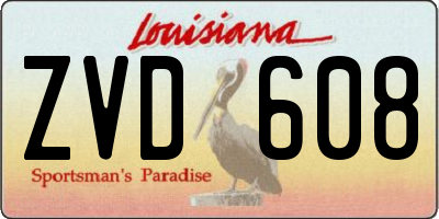 LA license plate ZVD608