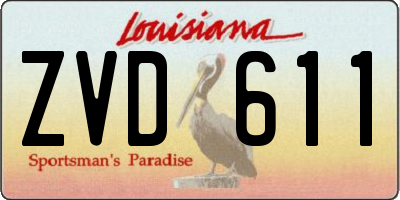 LA license plate ZVD611