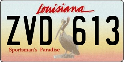 LA license plate ZVD613