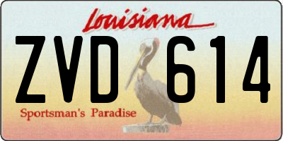 LA license plate ZVD614