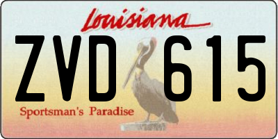 LA license plate ZVD615