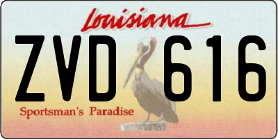 LA license plate ZVD616