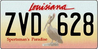 LA license plate ZVD628