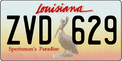 LA license plate ZVD629