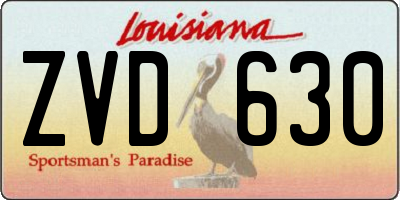 LA license plate ZVD630