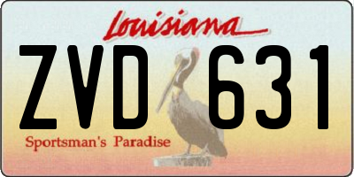 LA license plate ZVD631