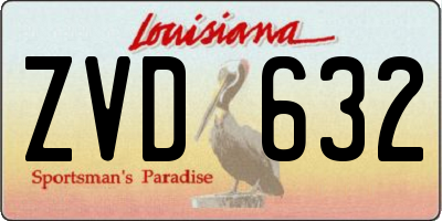 LA license plate ZVD632