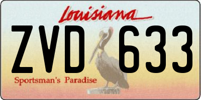 LA license plate ZVD633