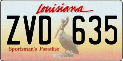 LA license plate ZVD635