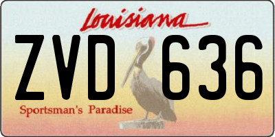 LA license plate ZVD636