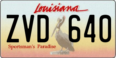LA license plate ZVD640