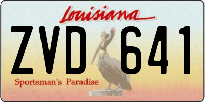 LA license plate ZVD641