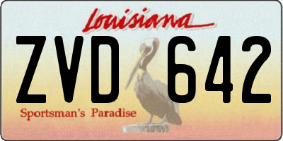 LA license plate ZVD642