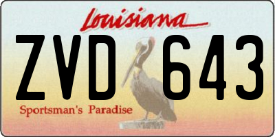 LA license plate ZVD643