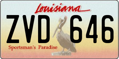 LA license plate ZVD646