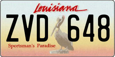 LA license plate ZVD648