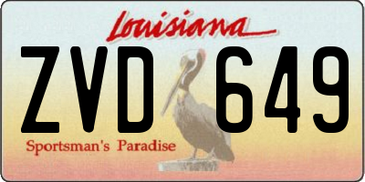 LA license plate ZVD649