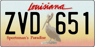 LA license plate ZVD651