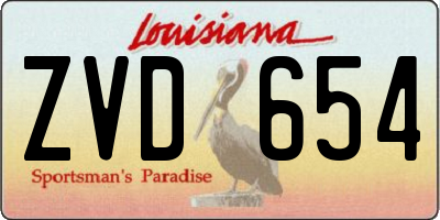 LA license plate ZVD654