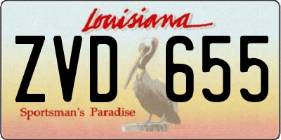 LA license plate ZVD655