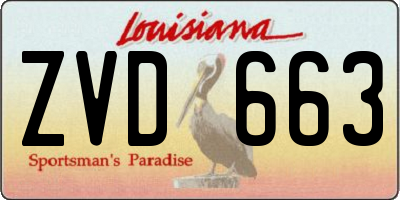 LA license plate ZVD663