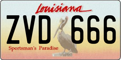 LA license plate ZVD666