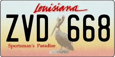 LA license plate ZVD668